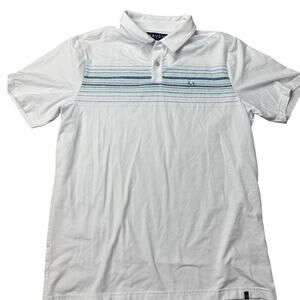 Maven Men’s White Performance Polo Shirt Size M Stretch Golf Tee Casual Top